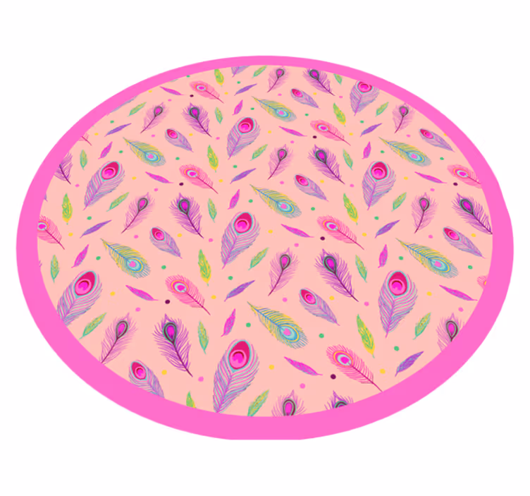 Dywan winylowy natura kolorowy wzór piór - TenStickers
