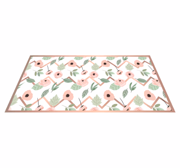 Płytki podłogowe do kuchni floral zig zaks - TenStickers