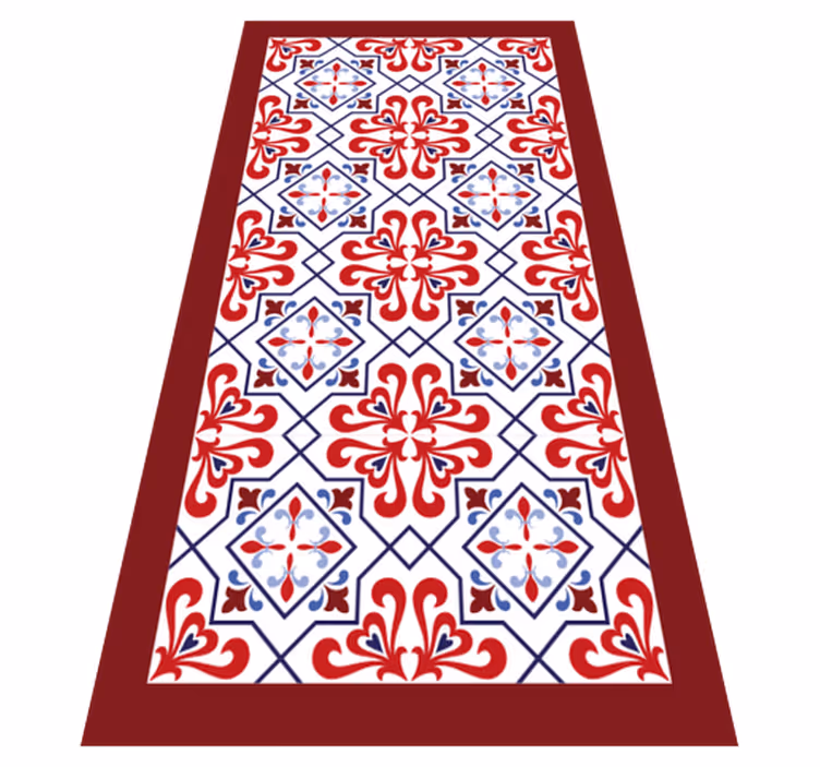 Czerwony i niebieski dywan z płytek beija - TenStickers