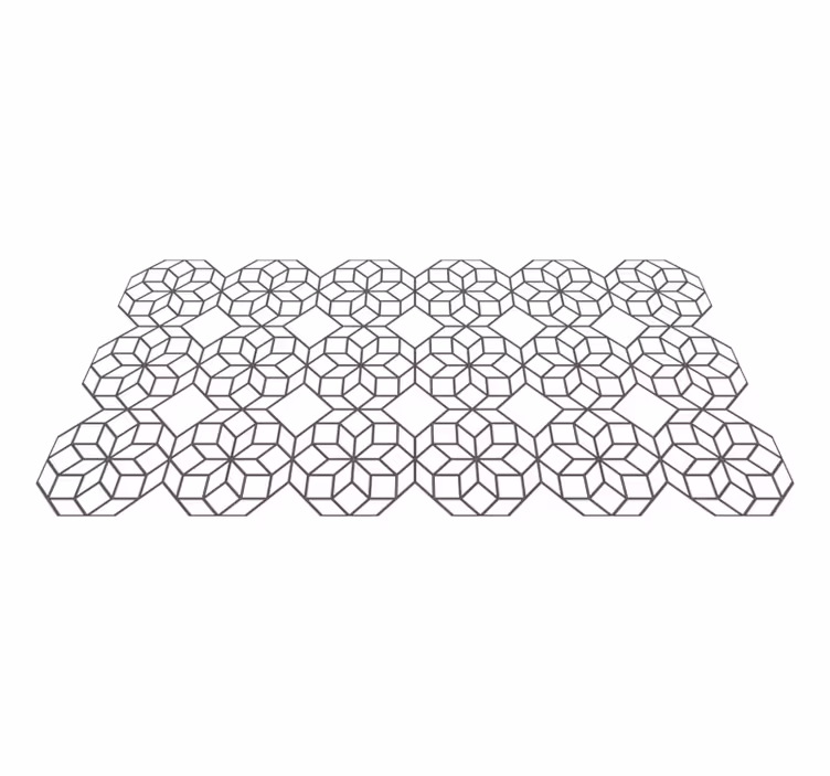 Dywan winylowy wzór geometryczny czarno-białe ośmiokąty - TenStickers