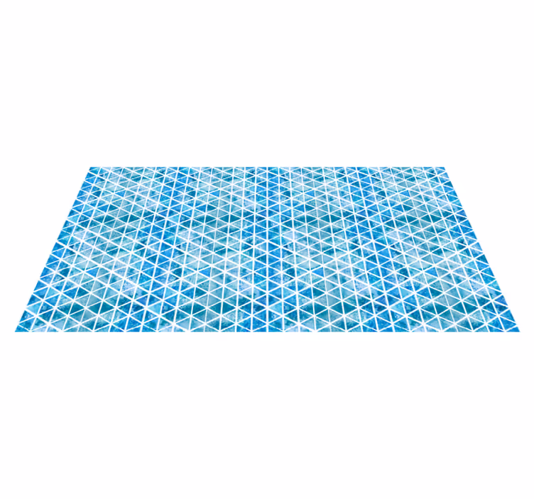 Dywan winylowy wzór geometryczny motyw niebieskiego trójkąta - TenStickers