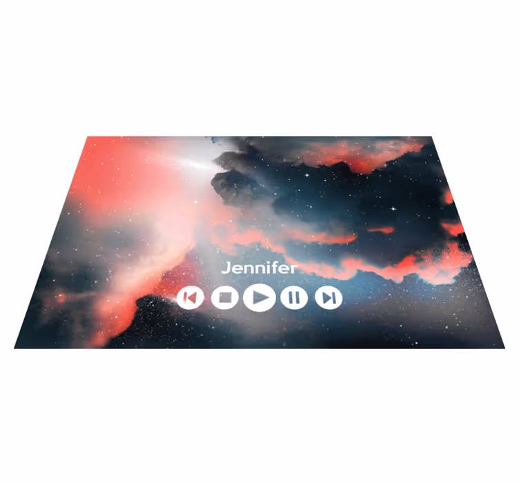 Dywan winylowy dla nastolatków muzyka w kosmosie - TenStickers