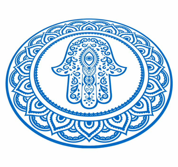 Dywan winylowy z mandalą okrągła ręka fatimy - TenStickers