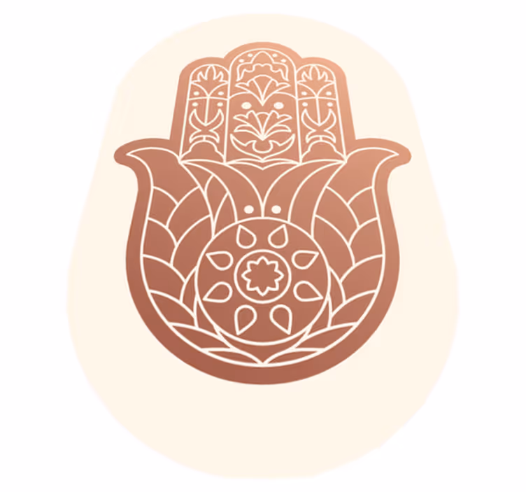 Dywan winylowy z mandalą beżowa ręka fatimy - TenStickers