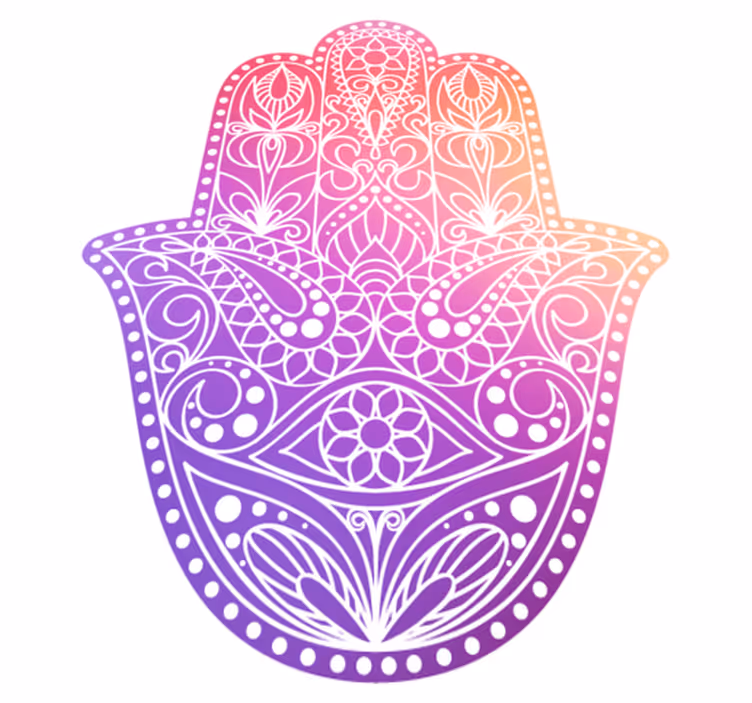 Dywan winylowy z mandalą projekt dłoni mandali - TenStickers
