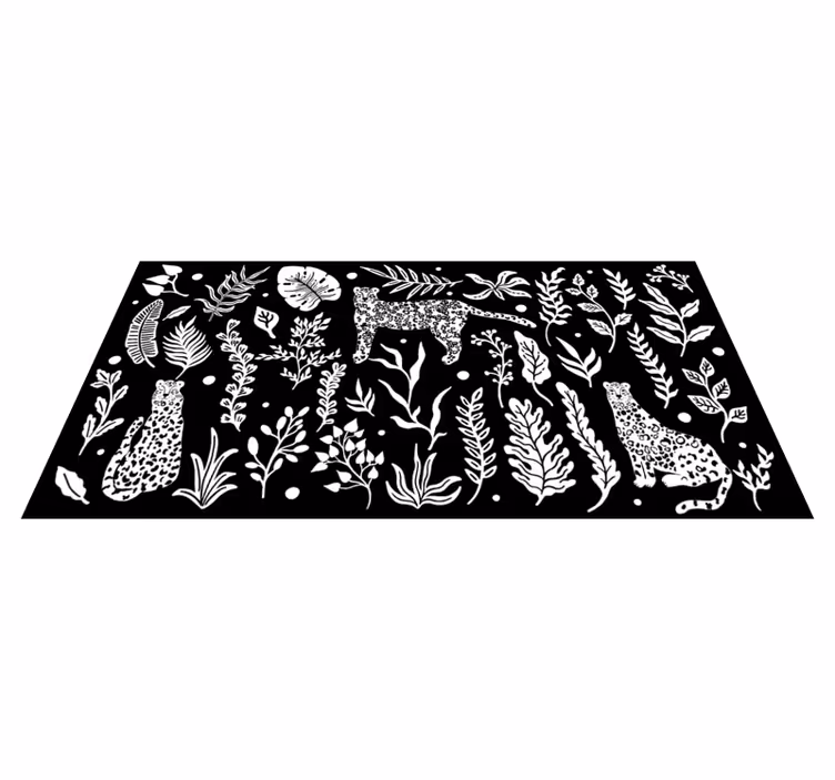 Dywan winylowy natura monstera i lamparty - TenStickers