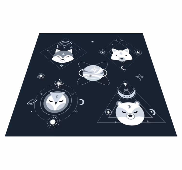 Dywan winylowy dla dzieci nordic animals cosmic - TenStickers