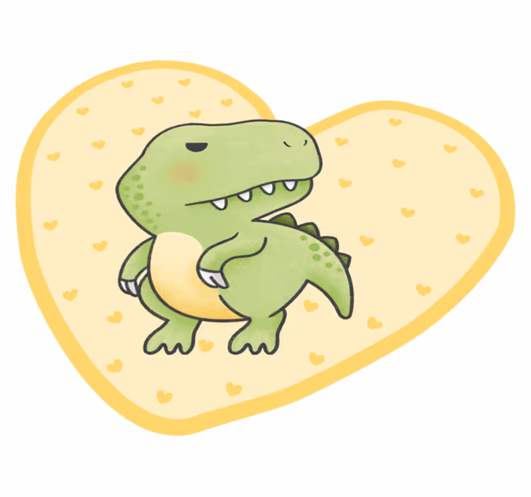 Dywan winylowy dla dziecka dinozaur w kształcie serca - TenStickers