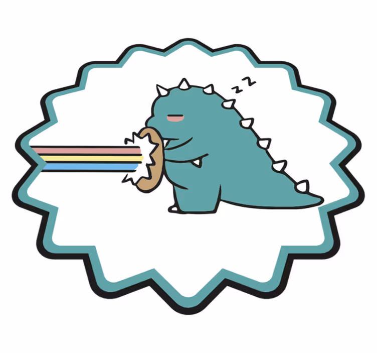 Dziecięcy dywan winylowy oddech tęczy dinozaura - TenStickers