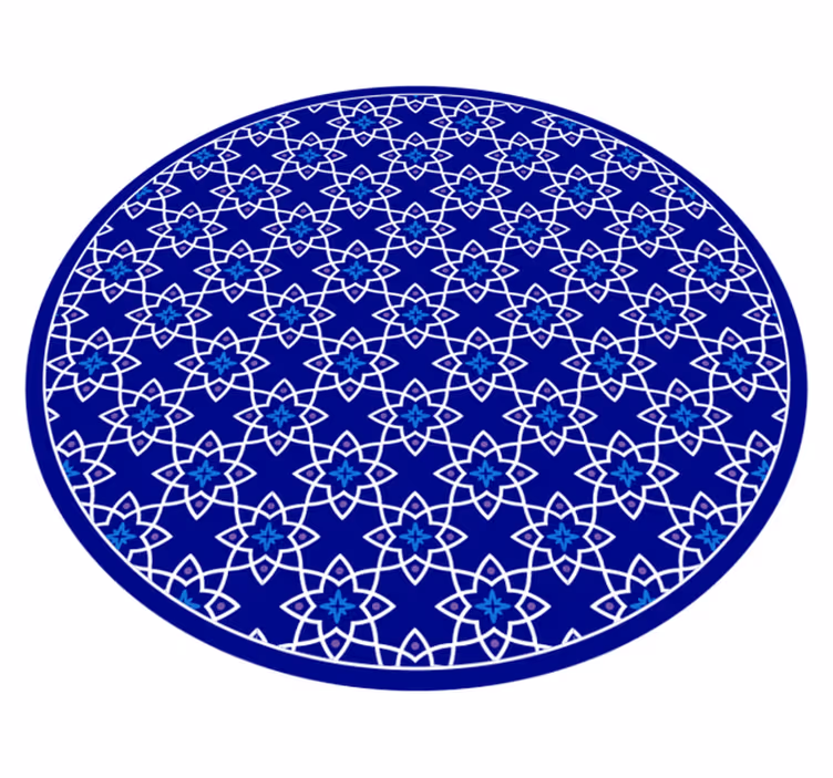 Dywan winylowy z mozaiką błękitny kwiatowy wzór - TenStickers