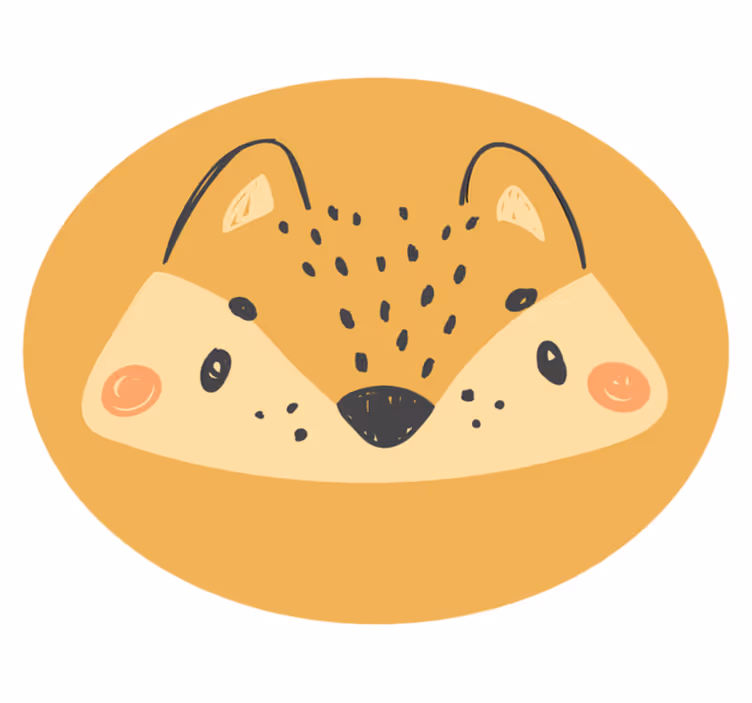 Dywan winylowy dziecięcy słodka buzia lisa - TenStickers