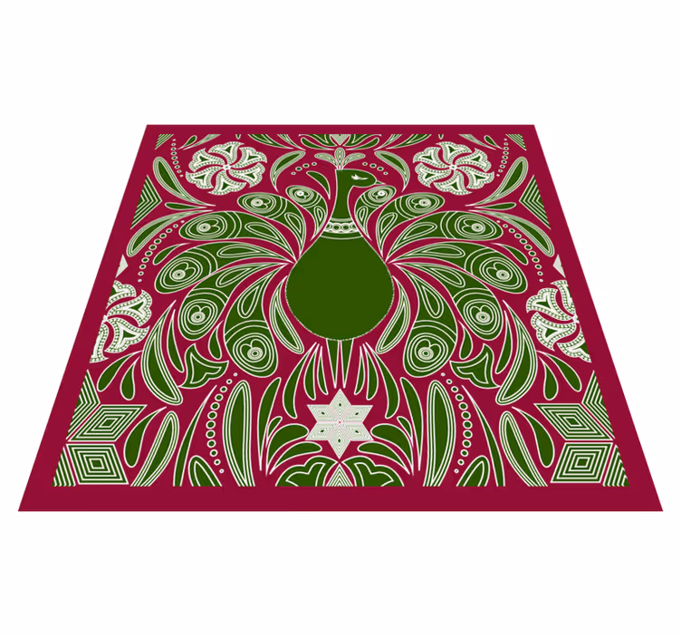Dywan winylowy zwierzęta elegancki wzór pawia - TenStickers