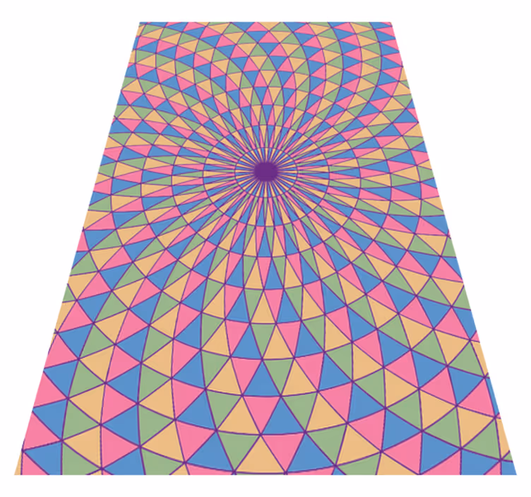 Dywan winylowy wzór geometryczny kolorowe trójkątne zawijasy - TenStickers
