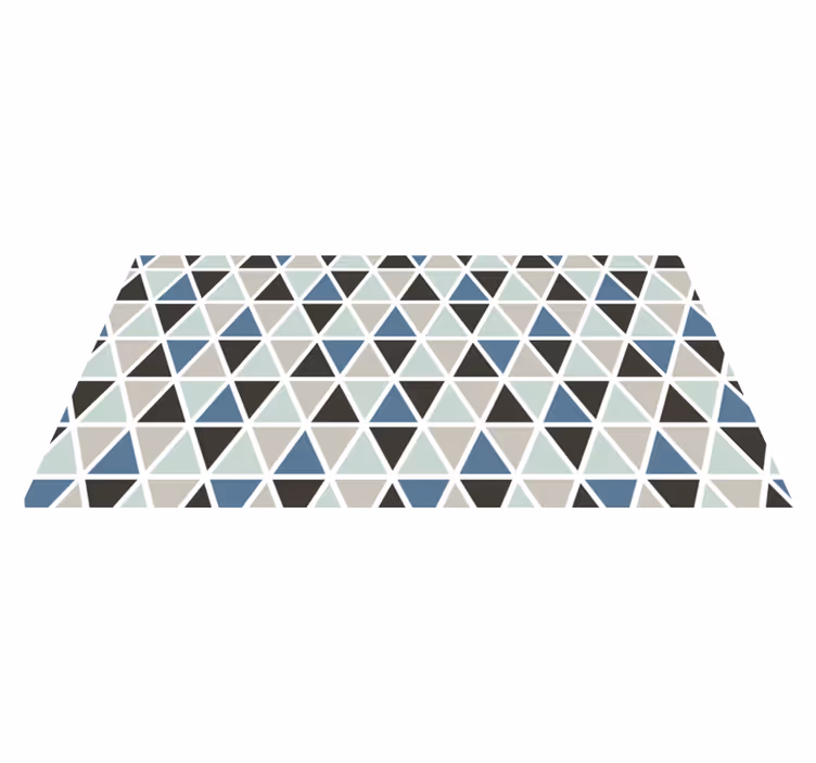 Szary i niebieski geometryczny wzór geometryczne dywany - TenStickers