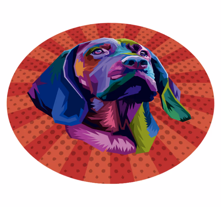 Dywan winylowy zwierzęta kolorowy portret psa - TenStickers