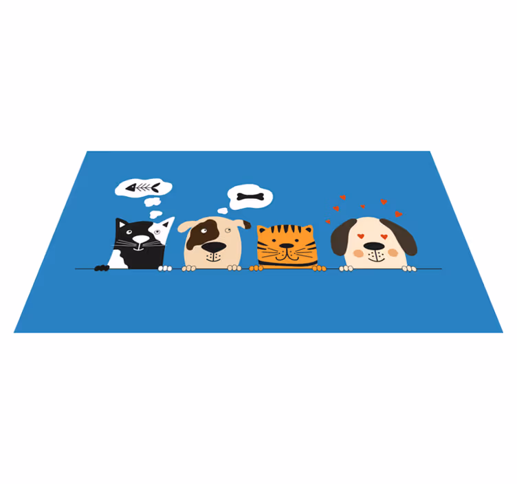 Dywan winylowy do przedpokoju z uroczymi zwierzakami - TenStickers