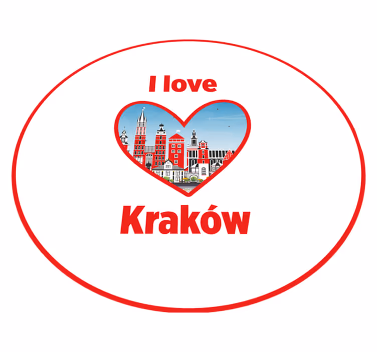 Dywan winylowy napisy kocham kraków - TenStickers
