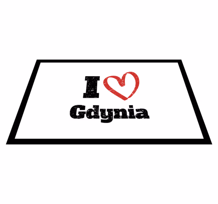 Dywan winylowy napisy kocham gdynię - TenStickers