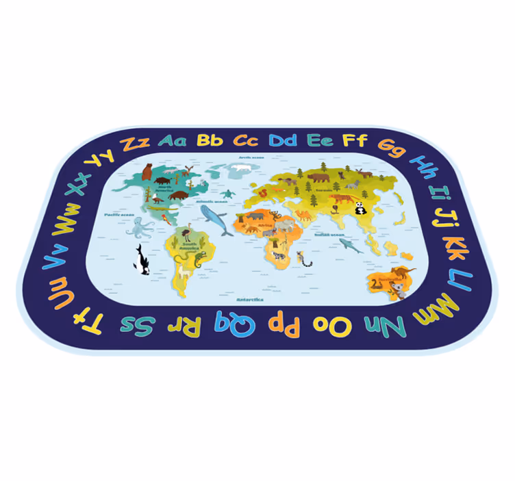Dywan winylowy z mapą świata dla dzieci - TenStickers