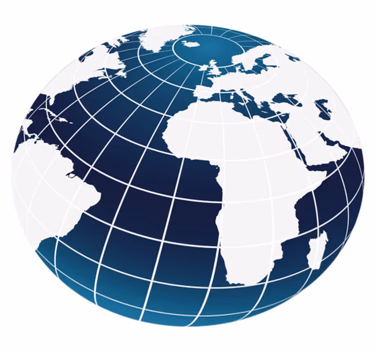 Dywan winylowy mapa świata niebieski globalny projekt - TenStickers