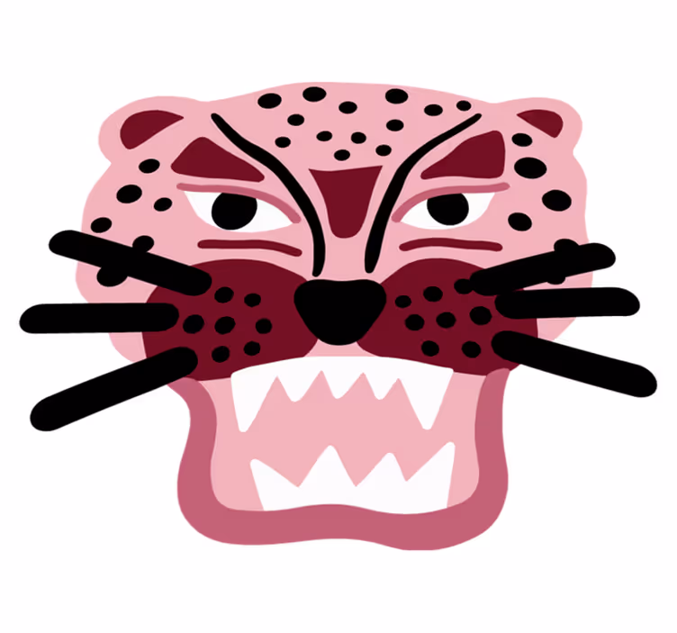 Dziecięcy dywan winylowy głowa groźnego lamparta - TenStickers