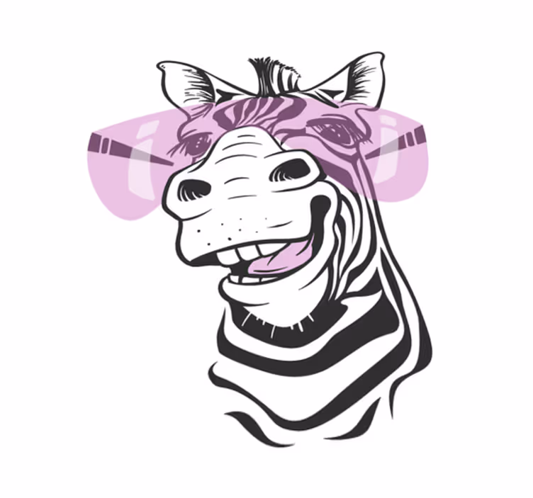 Dywan winylowy zwierzęta uśmiechnięta twarz zebry - TenStickers
