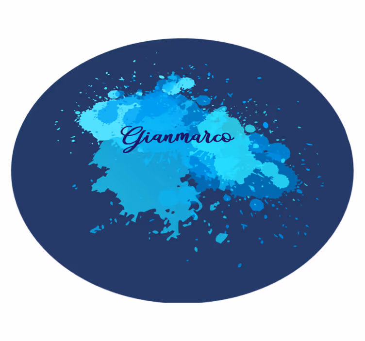 Dywan winylowy dla nastolatków splashing blue z imieniem - TenStickers