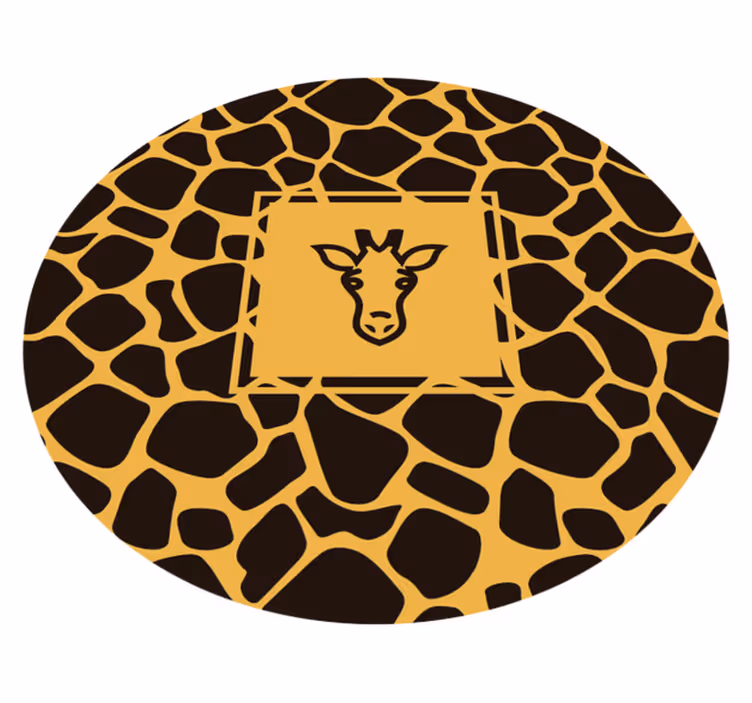 Dywan winylowy wzór zwierzęcy okrągły motyw żyrafy - TenStickers