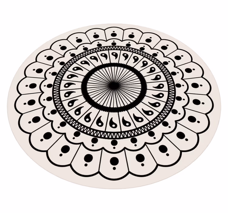 Okrągły dywan do sypialni w stylu boho mandali - TenStickers