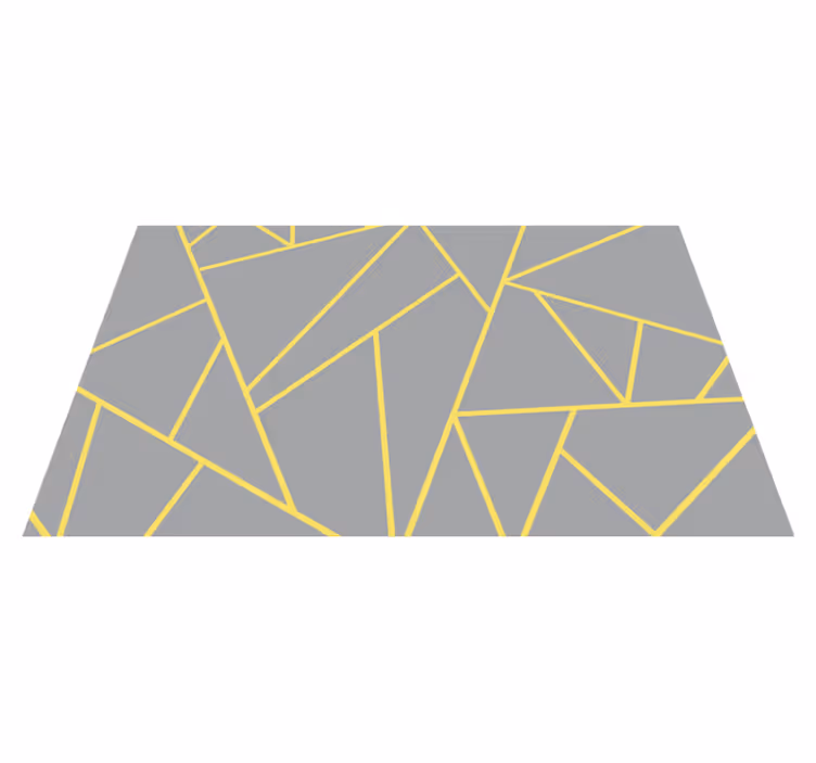 Dywan winylowy wzór geometryczny nowoczesny żółty i szary - TenStickers