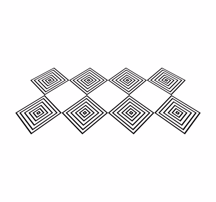 Dywan winylowy wzór geometryczny koncentryczne kwadraty - TenStickers