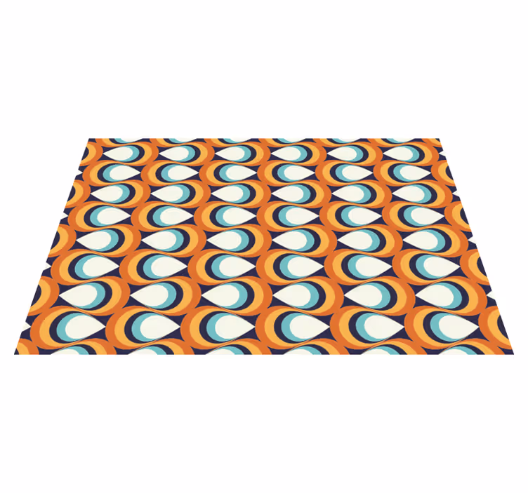 Dywan winylowy wzór geometryczny element retro wirowy - TenStickers