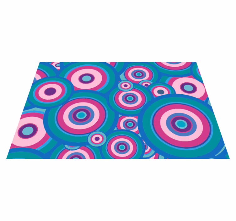 Dywan winylowy wzór geometryczny kolorowe okrągłe motywy - TenStickers
