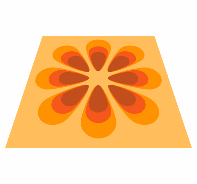Dywan winylowy do salonu retro kwiatowy kształt - TenStickers