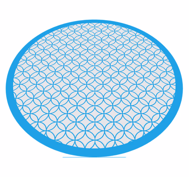 Dywan winylowy wzór geometryczny okrągły niebieski elegancki - TenStickers