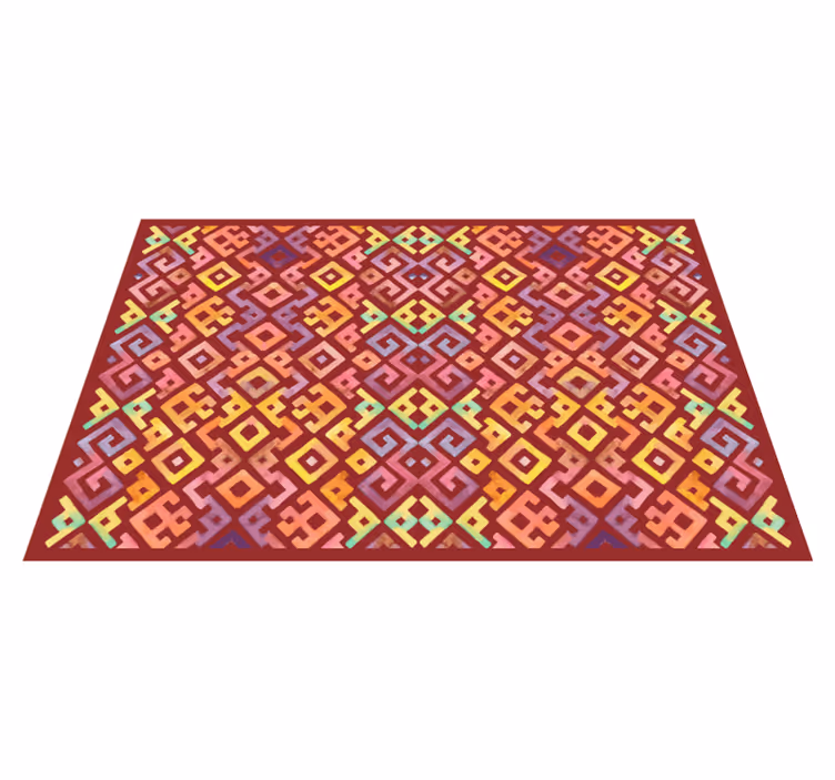 Dywan winylowy imitacja płytek kolorowy motyw geometryczny - TenStickers
