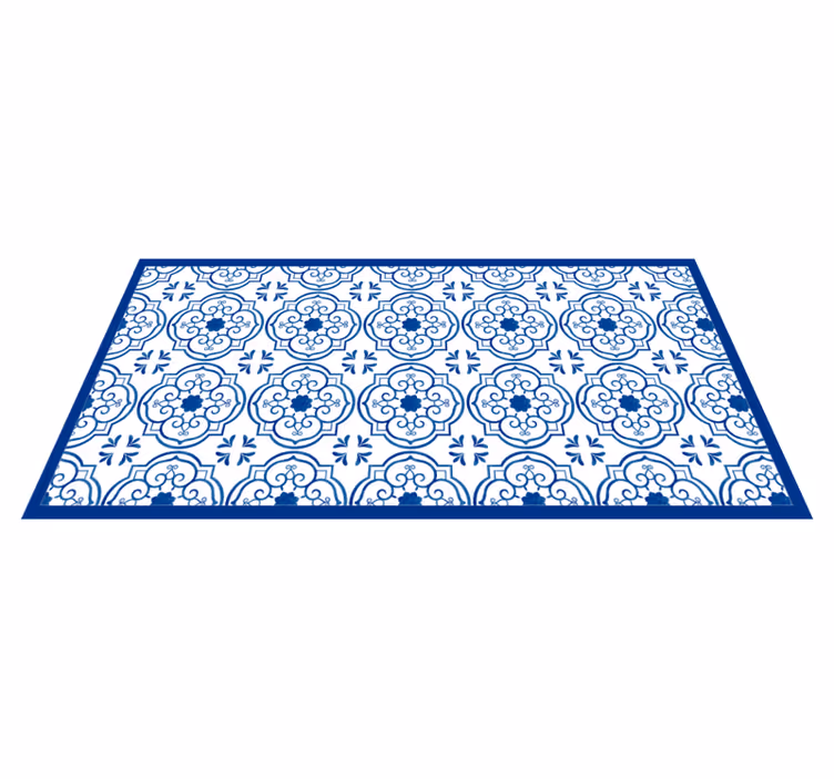 Dywan winylowy mandala w kolorze niebieskim - TenStickers