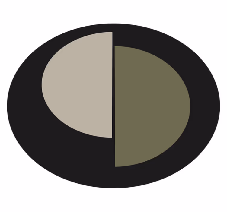 Minimalistyczny dywan winylowy dwukolorowy owal - TenStickers