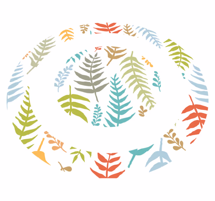 Dywan winylowy natura biały wzór liści - TenStickers