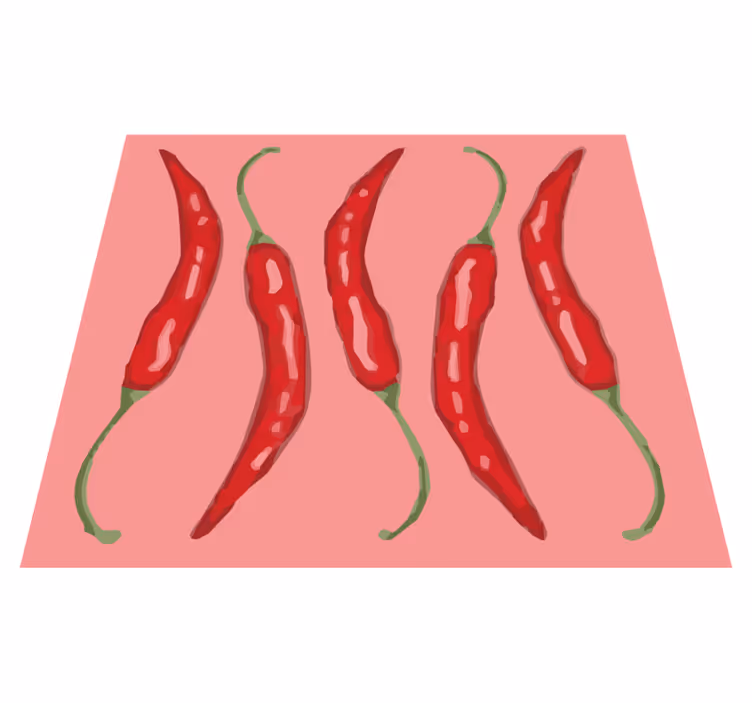 Dywan winylowy w kuchni Pięć papryczek chilli - TenStickers