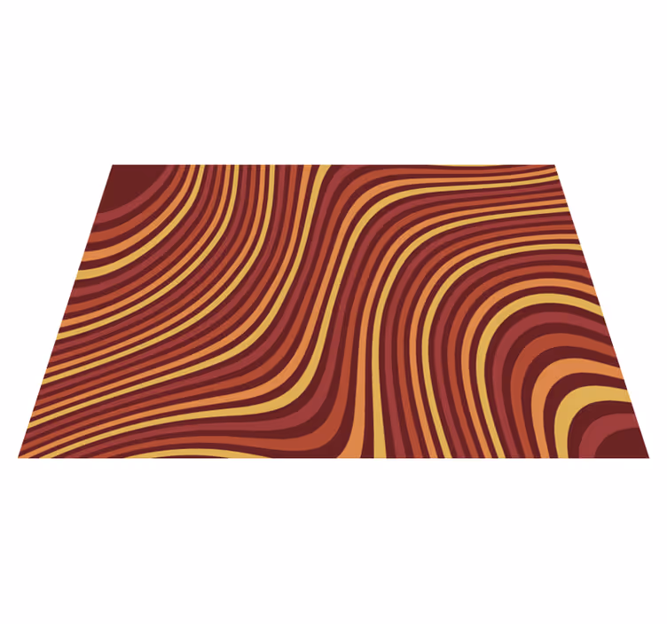 Dywan winylowy retro w faliste kolory retro - TenStickers