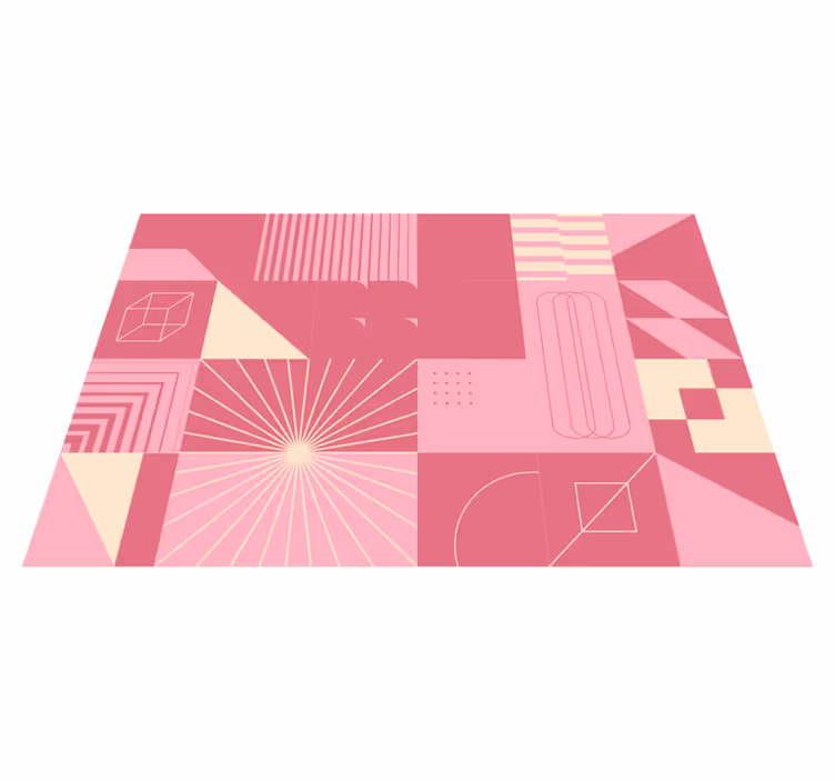 Nowoczesny dywan winylowy geometryczne różowe wzory - TenStickers