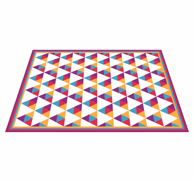 Dywan winylowy wzór geometryczny w żywe trójkąty - TenStickers