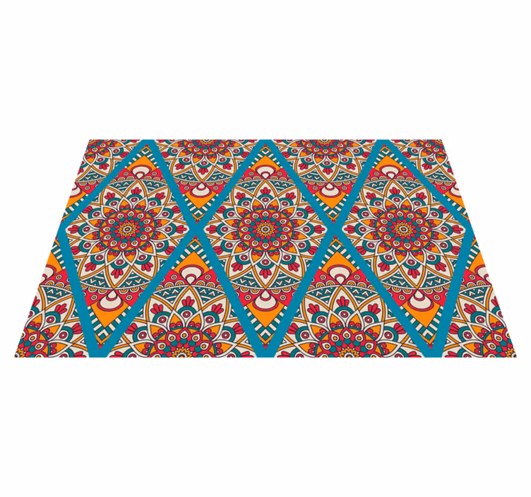 Dywan winylowy z mandalą żywy, kolorowy koncept - TenStickers