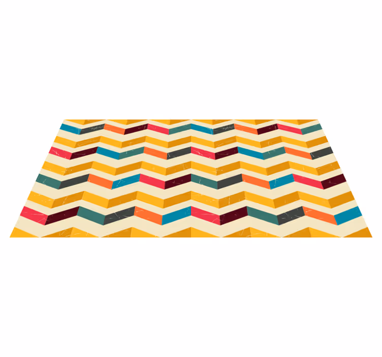 Dywan winylowy wzór geometryczny wybuch koloru szewronu - TenStickers