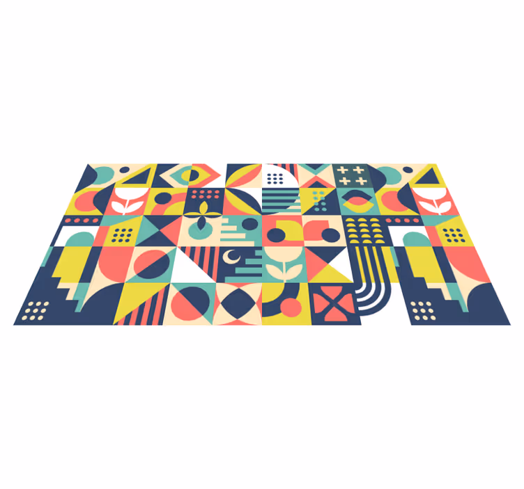 Dywan winylowy wzór geometryczny żywe kształty - TenStickers