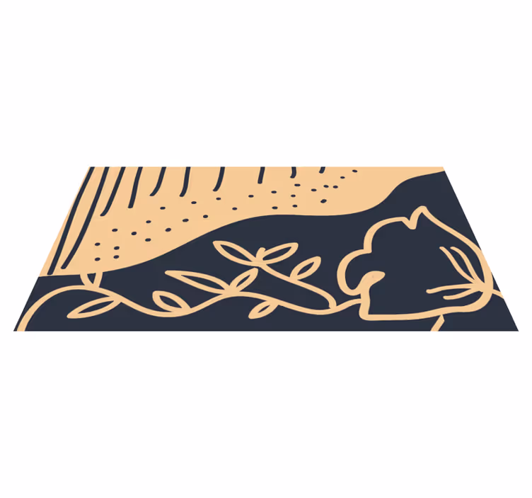 Dywan winylowy natura beżowy motyw liściasty - TenStickers