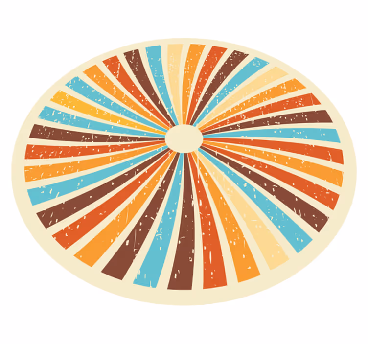 Dywan winylowy retro w retro promienistym wzorze - TenStickers