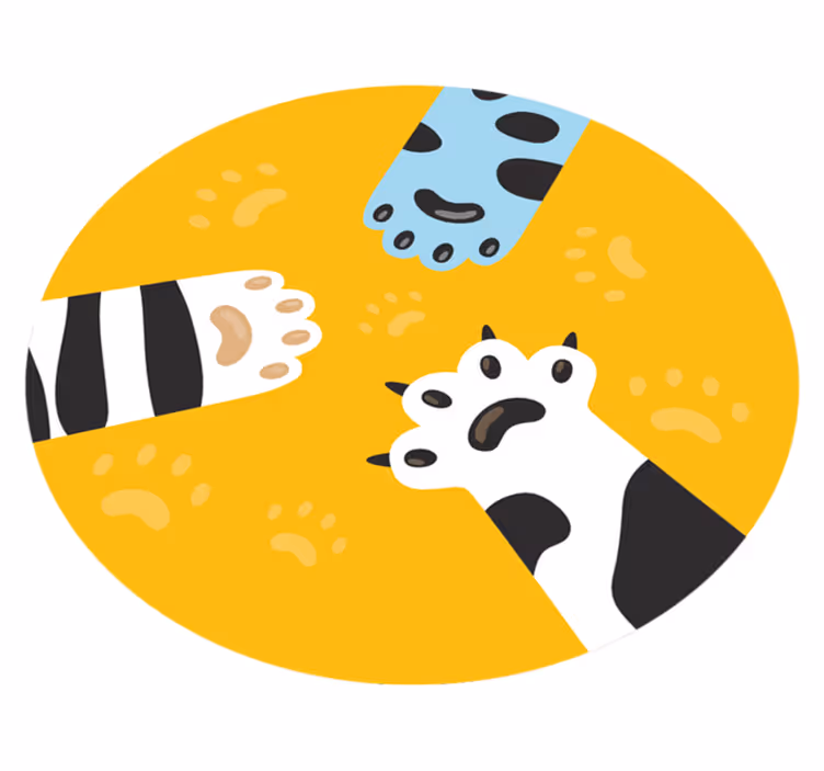 Dywan winylowy zwierzęta odciski łap kota - TenStickers