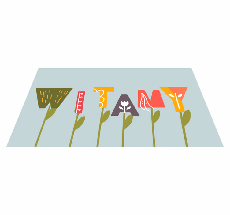 Witamy z roślinami dla dzieci dywanik na zamówienie - TenStickers